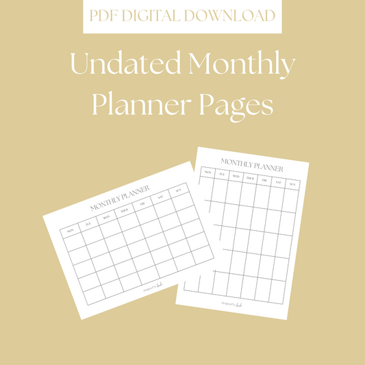 Undated Monthly Planner (DIGITAL)