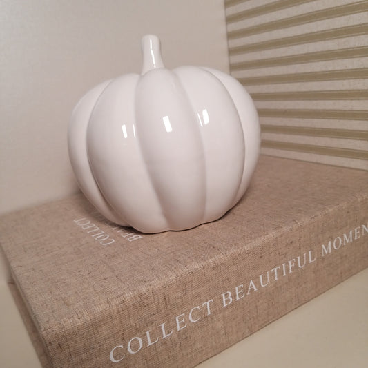White Ceramic Pumpkin 